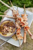 Lemon grass kebabs with chicken