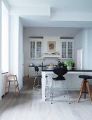 Open-plan kitchen in modern country house style