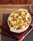 Tortellini mushroom bake