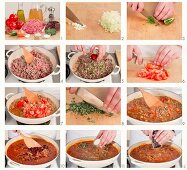 Making chili con carne