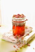 Rose jelly and dried rose petals