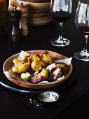 Verdure fritte (beetroot and cauliflower in batter, Italy)