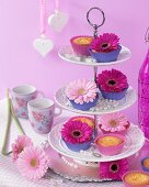 Blumen-Cupcakes mit Gerbera