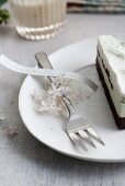 A slice of lime cake with pentas flowers