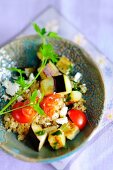Bulgur salad with aubergines and tomatoes