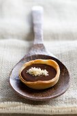 A chocolate and coconut tartlet