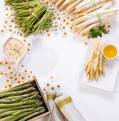 Asparagus and sources forming a frame