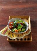 Ayurvedic summer salad with an orange curry dressing