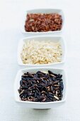 Drei verschiedene Reissorten