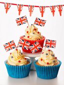 Cupcakes decorated with Union Jacks