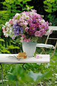 Bunch of flowers with garden cosmos