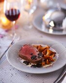 Beef with truffles and chanterelle mushrooms (Christmas)