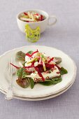 Beetroot salad with pears and quark for Easter
