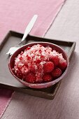 Shaved Ice mit Himbeeren