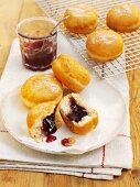 Doughnuts filled with jam