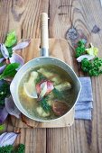 Chicken broth with shallots