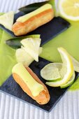 Pineapple and lime eclairs