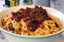 Home-made tagliatelle with a meat ragout