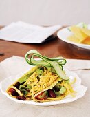 Tacos mit Rindfleisch, Kidneybohnen und Käse