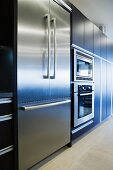 Stainless steel refrigerator oven and microwave