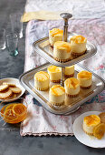 Miniature lemon curd cheesecakes with shortbread bases