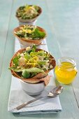 Piadina cones filled with couscous salad