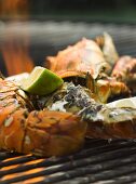 Grilled lobster served with basil mayonnaise