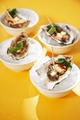 Namibian oysters with a lemon zest salsa