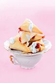 Pastry parcels with strawberry filling