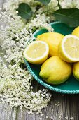 Zitronen und Holunderblüten