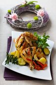 Roast chicken with vegetables