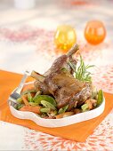 Lamb knuckle with spring vegetables and tarragon