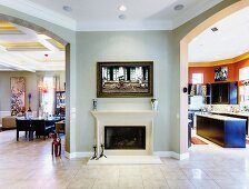 Luxury Home Fireplace and Hallway