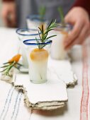 Anise schnapps with dried apricots and rosemary