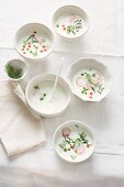 Yogurt soup with radishes, cucumber and tomatoes