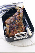 Roasted leg of lamb with garlic and herbs (Greece)