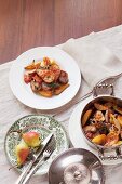 Pork fillet with pears and potatoes