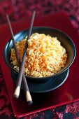 A bowl of turmeric rice