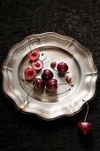 Cherries on a zinc plate