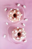 Marshmallow doughnuts with pink glaze