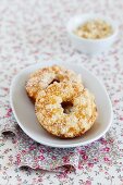 Doughnuts topped with crumbles