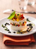 Goat's cheese and vegetable timbale