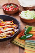 Chicken Fajita Skillet with Toppings; Jalapeno