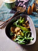 Asian vegetables with oyster mushrooms