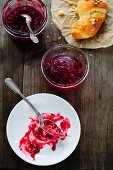 Fresh raspberry jam