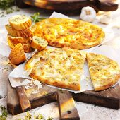 Unleavened bread and herb baguette