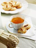 Walnut biscuits and orange tea