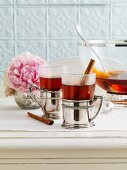 Hot tea punch with honey