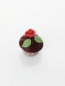 Cupcake with marzipan rose