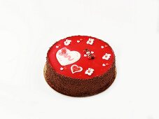 Heart-shaped chocolate cake for Valentine's Day